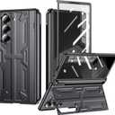 for Samsung Z-Fold-6 Pen Case: Slim Hinge Stand Case with Screen Protector - Support Wireless Charging - Soft Full Body Protective Phone Cover for Galaxy Z Fold6 Black