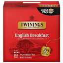 Twinings English Breakfast Black Tea Individually Wrapped Bags, 100 Count (Pack of 1), Smooth, Flavourful, and Robust, Caffeinated, Enjoy Hot or Iced, 100 Teabags (EXP 04/26/29)