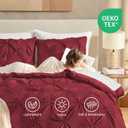 Andency Burgundy Comforter Set King(104x90Inch), 3 Pieces(1 Pinch Pleat Comforter and 2 Pillowcases) All-Season Pintuck Comforter Set, Soft Lightweight Polyester Bedding Comforter Set
