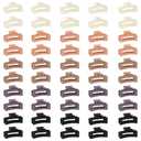 Hotop 50 Pcs Cute Hair Claw Clips Set Nonslip Square Clips Colorful Rectangle Hair Accessories for Women(3.4 Inch,Cream Color)
