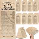 Motiskyy 200 Set Christian Bible Verse Gifts Bulk Emergency Numbers Bookmarks Religious Scripture Church Welcome Card for Sunday School Coworker Staff Boss Appreciation Gift(Retro Color)