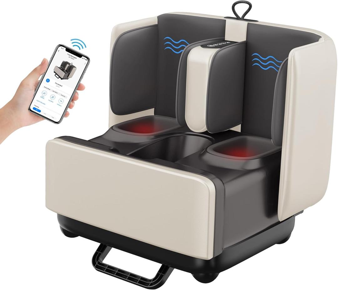 COMFIER 2-in-1 Shiatsu Foot Massager & Foot Rest, FSA HSA Eligible Foot and Calf Massager with APP Control, Heated Feet Massager for Foot Pain Relief, Gifts for Men Women
