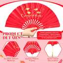 Roowest 6 Pcs Graduation Fans Foldable Handheld Fans Class of 2026 Hand Holders Graduation Photo Prop Grad Party Supplies Graduated Gift for Grad Holiday Favors (Red)