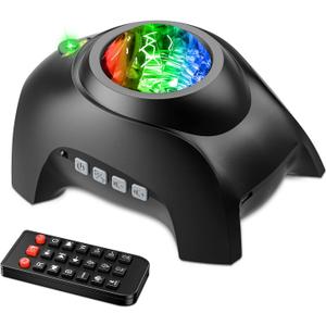 Rossetta Star Projector, Galaxy Projector for Bedroom, LED Night Light Aurora Projector with Bluetooth Speaker, White Noise, Timer and Remote, Room Decor, Gifts for Kids, Adults, Christmas, Birthday (Onyx)