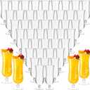 Norme 48 Pack Hurricane Glass Plastic Bulk 15 oz Break Resistant Pina Colada Cocktail Glasses Reusable Acrylic Clear Tulip Drinking Cups for Summer Beach Wedding Party Cocktails Beer Wine Juice Water