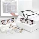 EYEURL Cat Eye Reading Glasses for women - 5 Pack Blue Light Blocking Reading Glasses Ladies +2.25 Fashion Square Frames Magnification with Spring Hinge