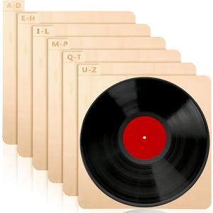 6 Piece Vinyl Record Dividers - Wooden Record Holder - Alphabetical A to Z Organization 6 Piece Vinyl Record Dividers - Wooden Record Holder - Alphabetical A to Z Organization
