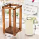 Huquary 32 Pcs/16 Set Wooden Wedding Lantern Centerpiece Include Farmhouse Candle Holders and Flameless LED Candles for Rustic Wedding Table Decoration