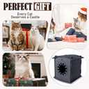 Apasiri Cat Houses for Indoor Cats: Felt Cat House Cave Cathouse, 15x14x15Inch Scratch-Resistant Warm Insulated Covered, Hideaway Tent for Anxiety Relief Gift, Grey