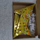 10 Pcs Christmas 3D Paper Star Lantern with 10 LED Light 11.8 Inch 5 Point Xmas Hollow Paper Star Lampshade Hanging Decoration Light Lanterns for New Year Party Wedding Birthday Home Decor (Gold)