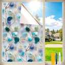 Rainbow One Way Window Privacy Film, UV Heat Blocking Stained Glass Window Tint Static Cling Non-Adhesive for Home Office 17.5" x 78.7"