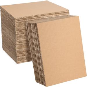50 Pack Corrugated Cardboard Sheets Flat Hard Cardboard Inserts Back to School Classroom Supplies Flat Squares Separators for Shipping, Mailing, Packing, Art Projects, DIY Crafts(9 x 12 Inch,Brown)