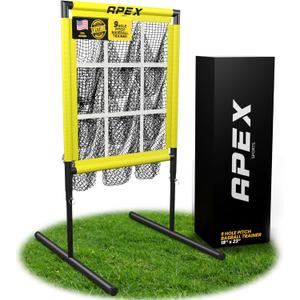 Apex Sports 9 Hole Pitching Target with Adjustable Strike Zone (18” x 23”) – Baseball Pitching Accuracy Trainer for Youth, Teens & Adults