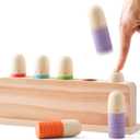 Pop Up Toy Multicolor Puppets | Wooden Color Sorting Toys | STEM Montessori Color Matching Toys | Preschool Learning Educational Toys Gifts for Kids Boys Girls Ages for 1 2 3 Years (Classic Colours)