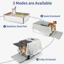XXXL Stainless Steel Litter Box with Lid, Extra Large 28" L x 20" W x 17" H Enclosed Metal Cat Litter Box with Litter Scoop & Foot Pedal, Odor Control for Big Cats, Multiple Cats (Light Grey)