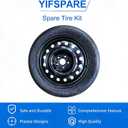 Spare Tire Kit Compatible with 2017-2026 Compass - Includes 18x4 Rim, 145/80R18 Spare Wheel, 27" Rolling Diameter Includes car Jack kit and Spare tire Carrying Case.