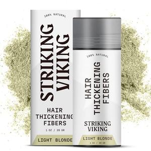 Striking Viking Hair Fibers for Thinning Hair - Building Fibers (Light Blonde) 28g - Naturally Derived Formula - Long Lasting Powder for Undetectable, Thicker Looking Results for Men & Women