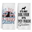 NITAHHHY Husky Dog Quote It's Not Dog Hair It Husky Glitter Kitchen Towels Set of 2,Quick Dry Microfiber Cloth Dish Towel Drying Hand Towels for Kitchen Gifts for Women Men 16" x 24"