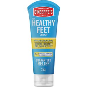 O'Keeffe's for Healthy Feet Intense Renewal Cream with Urea & Alpha Hydroxy Acid - 3 oz Tube (1 Pack) - Chemically Exfoliates and Softens Extremely Callused, Dry Feet