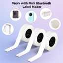 2 x Label Maker Tape, 15x7mm Thermal Tape for D30, White | 3 Rolls pack. Self-adhesive tape, great for gift, home, school and office labeling