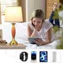 Seealle Touch Bedside Lamps for Nightstand - Bedroom Lamps Set of 2 with USB C+A, 3 Way Dimmable Table Lamps for Living Room (Wood Body and Gold Base)