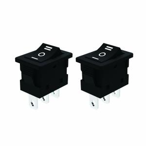 JD 2pcs 6A Power Switch 125V/250V Push Button Rocker Switch ON/Off Switch 3Pins Toggle Switch with UL Certificate