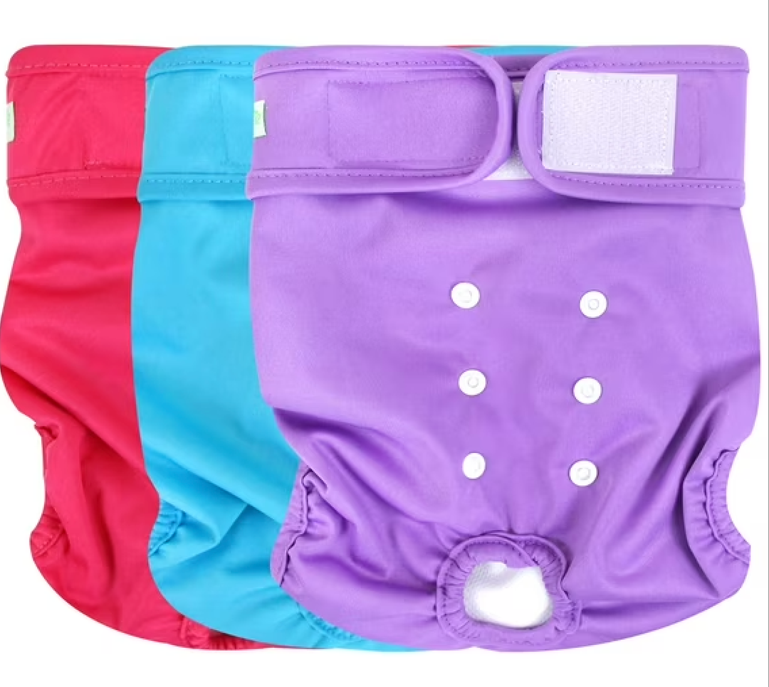 Wegreeco Washable Reusable Premium Dog Diapers, Bright Color, for Female Dog, Pack of 3, Dog Puppy & Doggy Diapers Female,Period Panties in Heat L