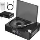 Portable CD Player for Home with Hi-Fi Speaker, Bluetooth Transmitter and Receiver, Timer, LED Display, FM Radio, Built-in Dual Speakers, USB/AUX Support, Headphone Jack (Gray)