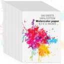 100 Sheets 100% Cotton Watercolor Paper Bulk, 8.5" x 11" 140lb/300 GSM Cold Press Water Color Paper White Paint Paper Suitable for Kids Adult Watercolor Drawing