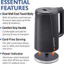 Elite Gourmet 1.7L Cool-Touch 1500W Fast Boil Electric Kettle, Fully Stainless Steel Lid & Interior BPA Free, Double Wall, Auto Shut-Off, Black