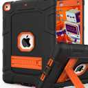Rantice iPad 6th Generation Cases, iPad 5th Generation Case, iPad 9.7 Case, iPad Air 2 Case, Hybrid Shockproof Rugged Drop Protection Case Built with Kickstand for iPad 9.7 inch (Black+Orange)