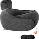 Travel Pillow,Travel Neck Pillows for Airplanes,Comfortable Breathable Cover,Memory Foam 360 Degree Support Stowable Pillows,Ideal Accessory for Sleeping Offices and Cars(Black)