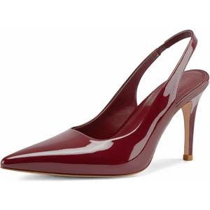 heelchic Slingback Heels for Women Pointed Toe Stiletto Heel Closed Toe Pumps Slip on High Heels 2.95 inch Dress Pumps (Wine Red), Size 9