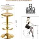 CAROLMADE Bar Stools Set of 2, Adjustable Metal Bar stools Swivel Counter Height Stool, Backless Barstools for Kitchen Island Pub, Gold