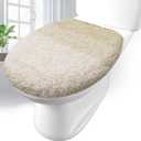 Arotive Soft Microfiber Bathroom Toilet Lid Cover, Machine Washable Seat Covers, 17.5 x 15, Stays in Place Rubber Backing, Fits Most Round, Elongated and Oblong Lids, Accessories Decor, Light Beige