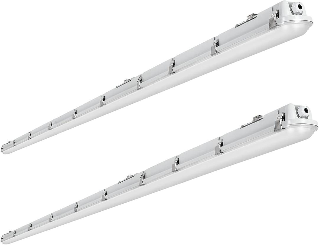 hykolity 8FT LED Vapor Tight Light, 80/100/120W Vapor Light Fixture, [4-lamp F32T8 Equiv.] 3000K/4000K/5000K CCT Selectable, 130lm/W, Waterproof Shop Light for Parking Carport Car Wash, 2 Pack