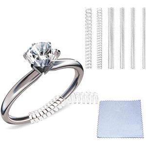Ring Sizers for Loose Rings, Eiito Ring Size Adjuster Spacers or Tightener, Invisible Guards, 6 Sizes Fitter, Resizer Fit Almost Any Rings, Reduces Size by 0.5-1.5