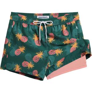 maamgic Mens Swim Trunks with Compression Liner Short Stretch Mens Bathing Suit Quick Dry Swimming Trunks Swimsuit, Medium