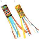 2 Pcs Tiki Hawaiian Windsocks 40 Inch Tiki Luau Tropical Windsock Tiki Totem Outdoor Hanging Decoration Windsock for Birthday Outdoor Party Summer Jungle Party Decoration Hawaii Bar Supplies