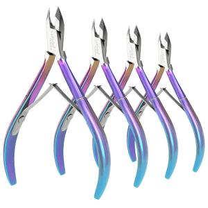LePinko 3 Packs Upgraded Cuticle Trimmer kit, Sharp Dead Skin Clipper, Labor-Saving Cuticula Remover for Fingernail Toenail, Manicure Pedicure Tool for Women Men, 5mm Jaw, Rainbow Color