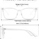 5 x Square Anti-Blue Light Glasses for Enhanced Eye Protection Blue Light Blocking Glasses for Women Men (Transparent)