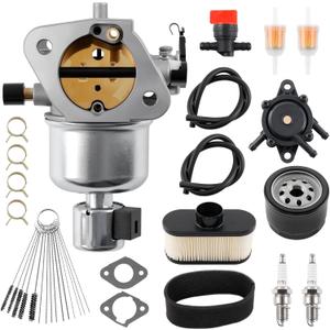 FR730V Carburetor Compatible with Kawasaki FS730V FR730V Engine Mower Carb Replaces #15004-1097 15004-1062 15004-0826 15004-0984 with Air Filter Oil Filter Fuel Pump Spark Plugs