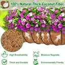 REMIAWY Coco Liners for Planters 24 Inch, 2 Packs Natural Coconut Fiber Coir Flower Basket Window Box Liners, Trough Planter Insert for Outdoor Plant Large Pots Garden Fence Decoration