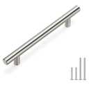 Homdiy 50 Pack Cabinet Pulls Modern Drawer Pulls - HD201SN Kitchen Cabinet Handles Cupboard Handles Brushed Nickel Cabinet Hardware Stainless Steel Drawer Handls, 5in Hole Centers