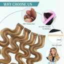 Tape in Hair Extensions Human Hair Balayage Blonde Curly Wavy Tape in Extensions Strawberry Blonde Highlighted 613 Blonde 16 Inch Seamless Invisible Skin Weft 30G for Wedding 20Pcs