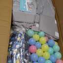 Baby Playpen 79" X 71", LUTIKIANG Play Yard for Babies and Toddlers with Mat, Safety Extra Large Baby Fence Area, Indoor & Outdoor Kids Activity Play Center with Anti-Slip Suckers and Zipper Gate. (Grey)