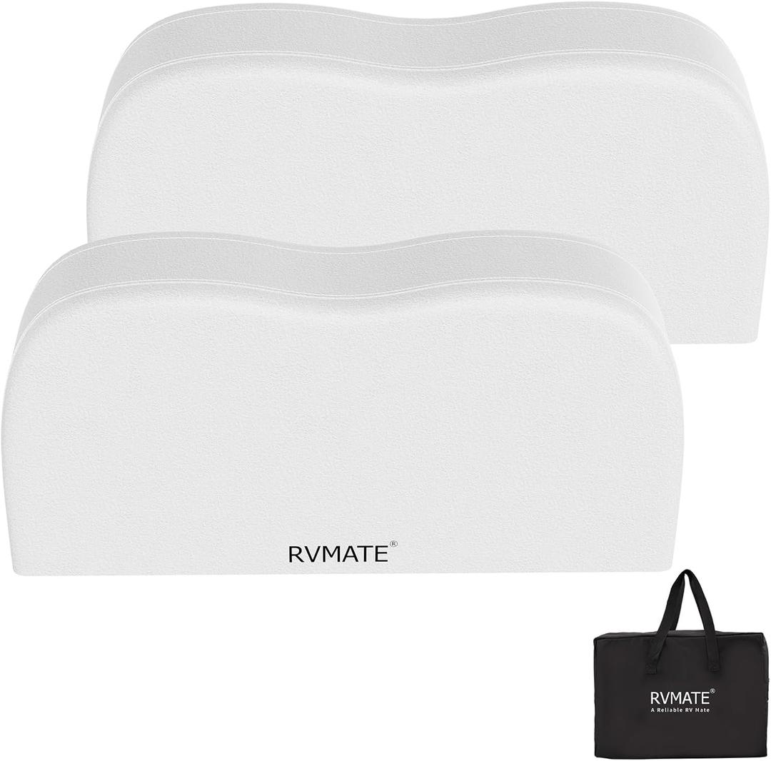 RVMATE RV Tire Covers, Dual Axle Wheel Cover (2 Pack) Fits 27"-30" Diameter Tires, Waterproof Anti-UV White Dual Tire Covers RV Accessories for Truck/Trailer