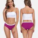 coskefy Women's Underwear Cotton Breathable Hipster Panties Soft Low Rise Bikini Ladies Workout Briefs 5 Pack (L)