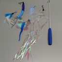 Cat Teaser Toy, Boredom Relief Interactive Kitten Feather Teasing Toy with Bells, Pet Teaser Cat Toy Steel Wire Feather Interactive Kitten Wand Toys for Indoor Cats