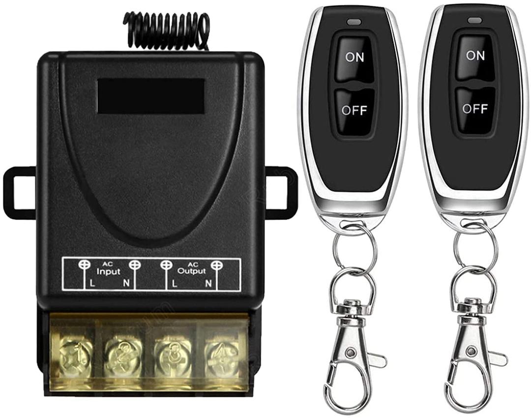DieseRC 433Mhz Wireless Remote Control Switch AC 110V 120V 240V 220V 30A Relay Receiver with 2 Transmitters for Light Water Pump Household Appliances Farm Irrigation and Electrical Equipment
